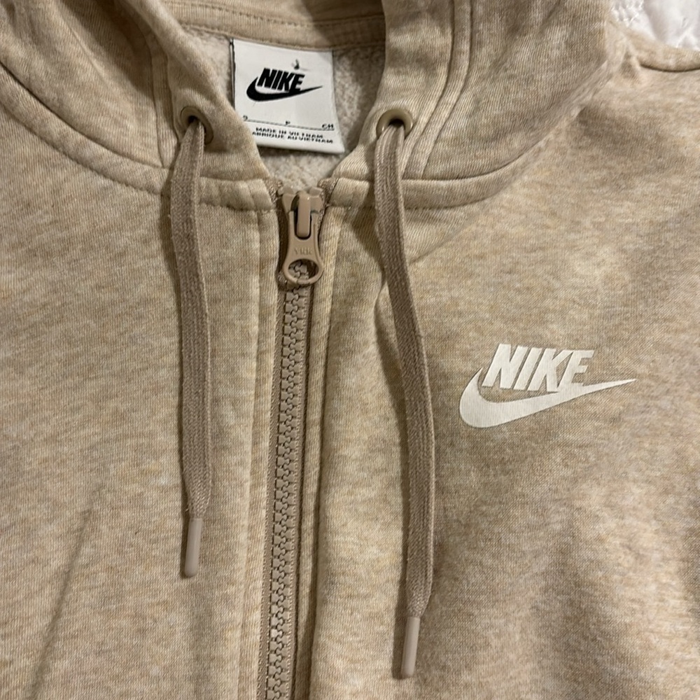 Nike full zip hoodie oatmeal size small - Picture 2 of 2